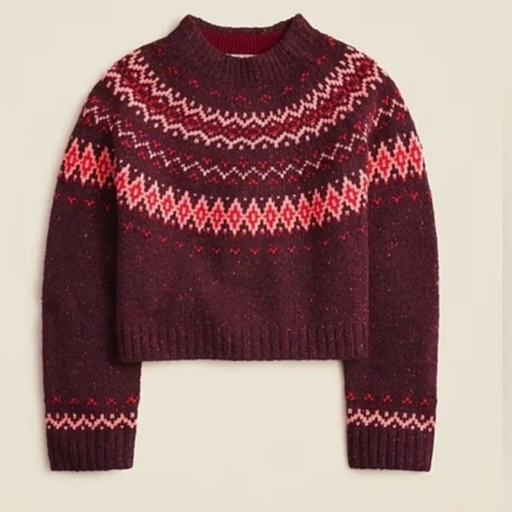 J. Crew fair isle mockneck sweater